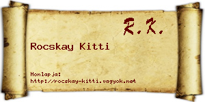 Rocskay Kitti névjegykártya